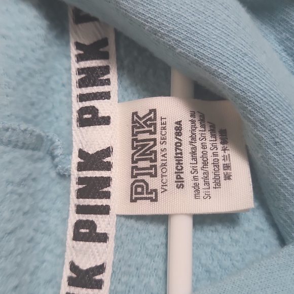 Victoria's Secret PINK Light Blue Pullover Hoodie w/ Pockets - Picture 4 of 8